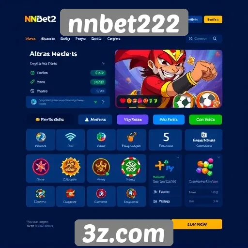 Interface do usuário do site de jogos nnbet222